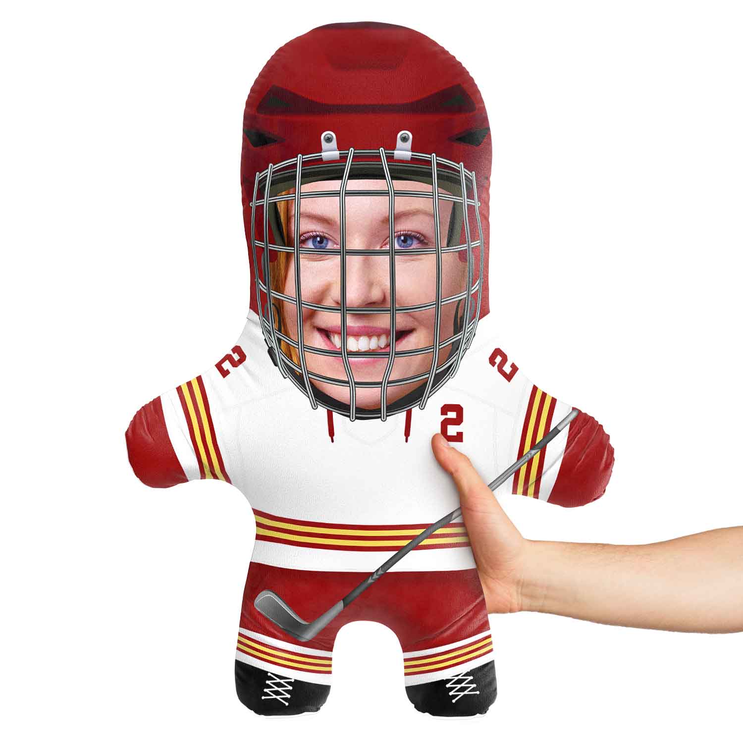 Boston College Hockey Player Snugzy Face Pillow Personalised Snugzy